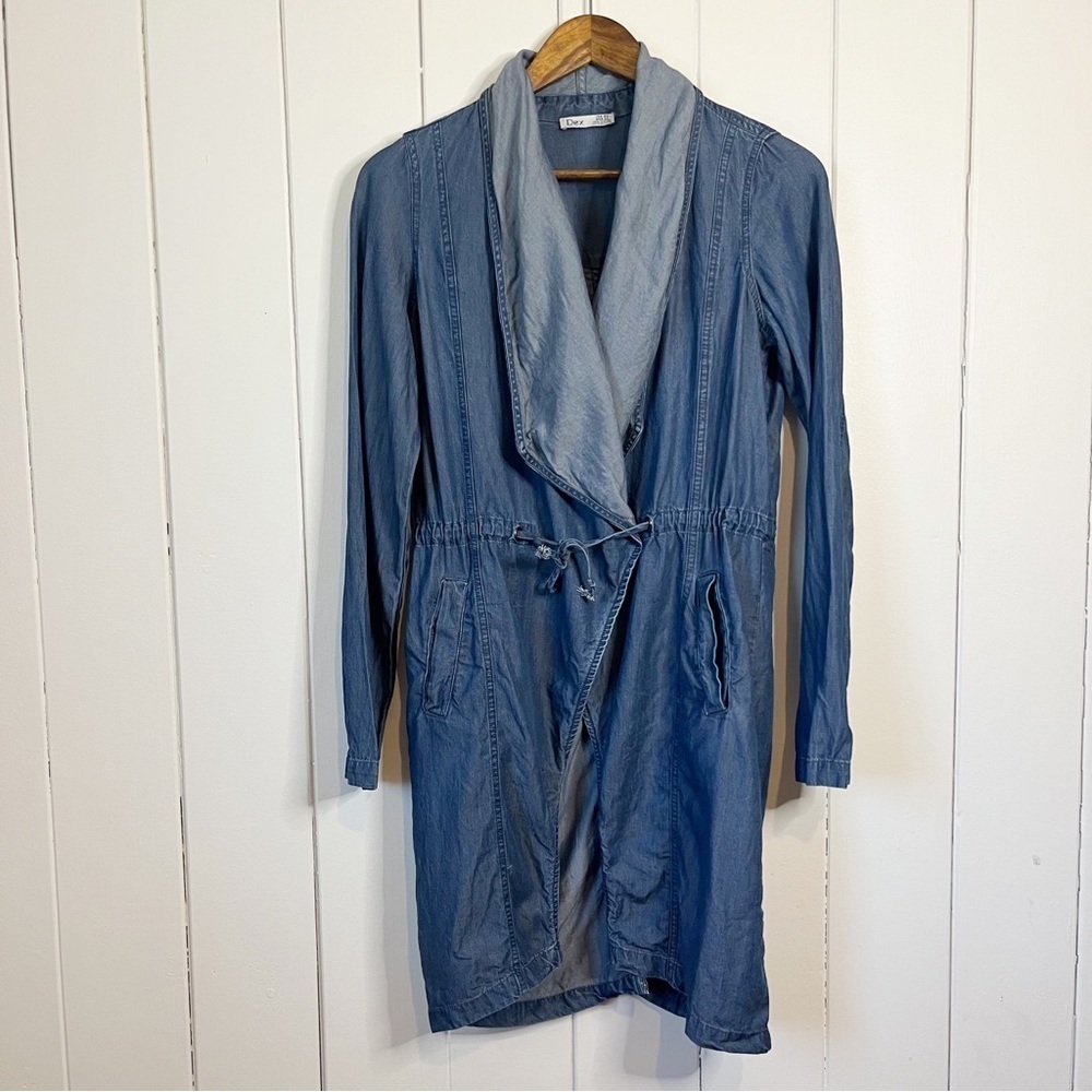 Dex Lightweight Blue Drawstring Jacket. Size XS.